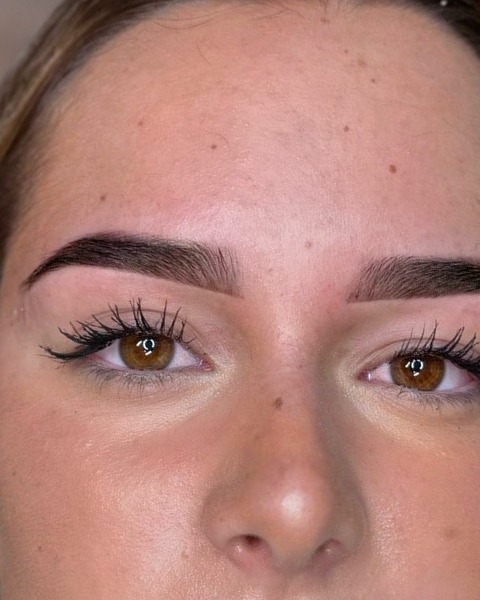 Powderbrows en wimpers, resultaat na de behandeling